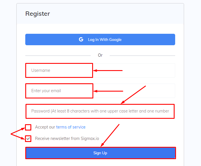 Registration in the Sigmax project