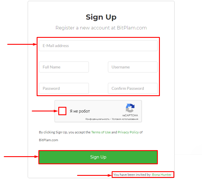 Registration in the Bit Plam project