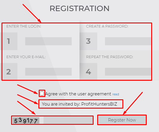 Регистрация в проекте Cmi-limited