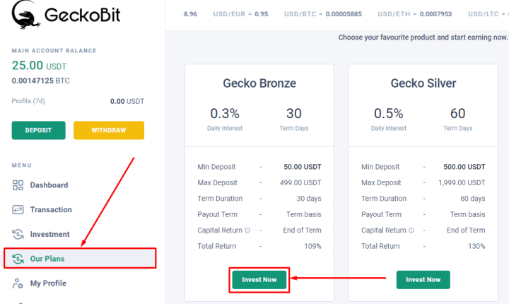 Creating a deposit in the GeckoBit project