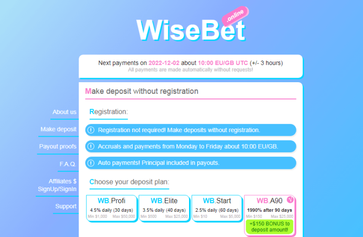 Обзор проекта WiseBet Online